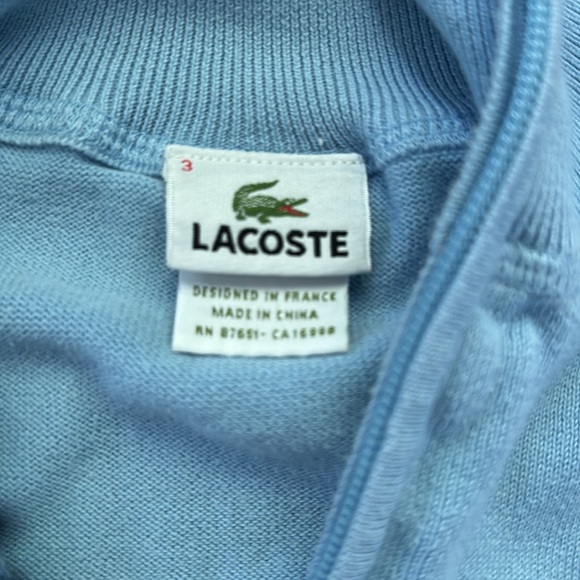 Lacoste Blue V-Neck Sweater - Picture 4 of 4